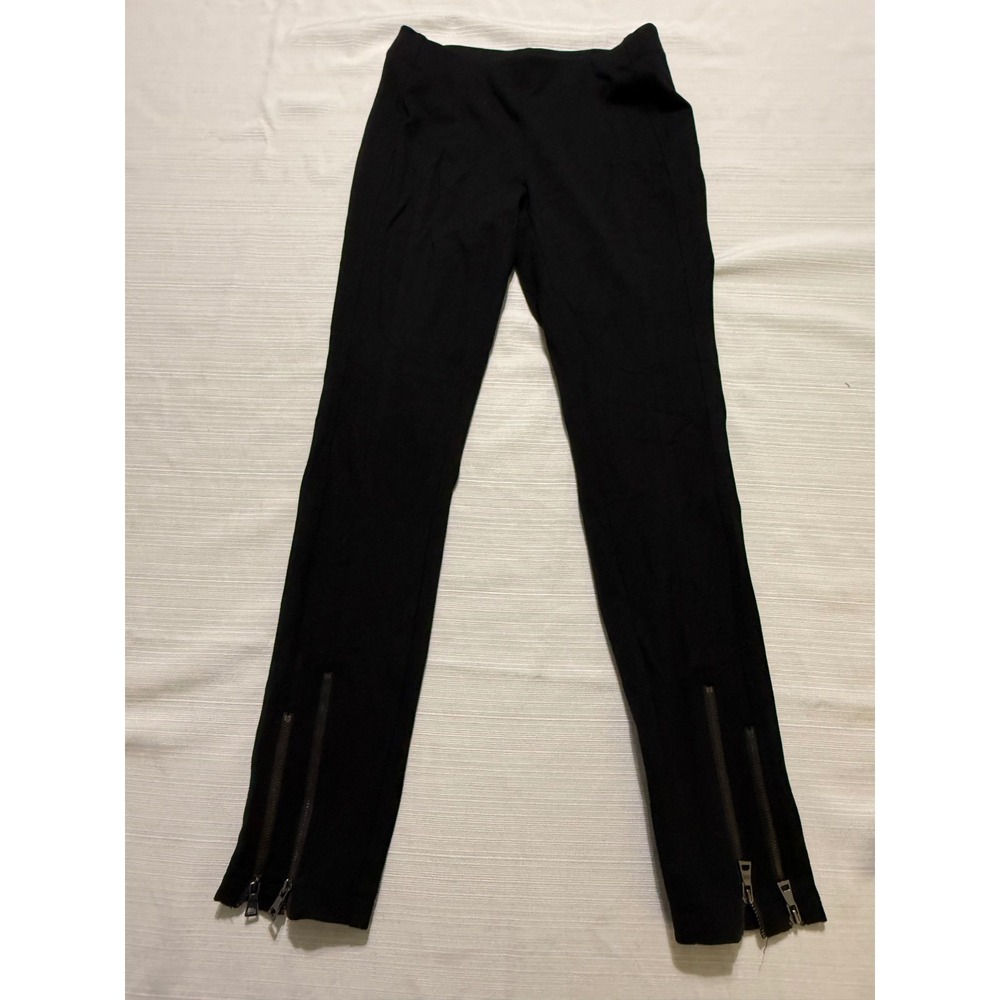 Bar III Womens Black Ponte Knit Ankle Zip Leggings Skinny Pants Small
